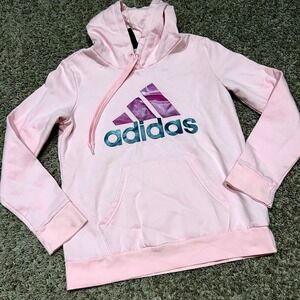 Adidas Pink Pullover Hoodie Medium M Athleisure Sweatshirt Activewear  girls